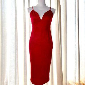 Lulu's Faux Suede Sexy Red Dress, Size M, never worn!